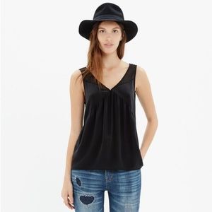 Madewell Black Dancefloor Tank 100% Silk